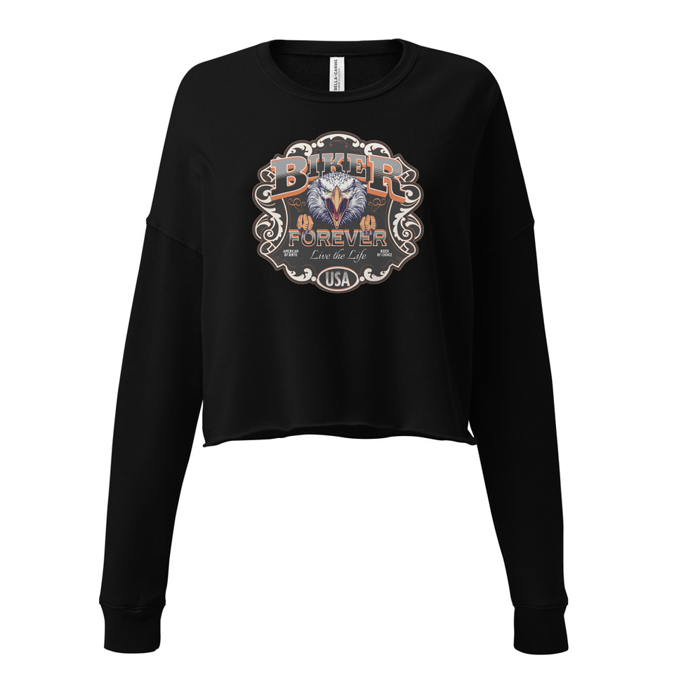 biker forever Women's Cropped Sweatshirt