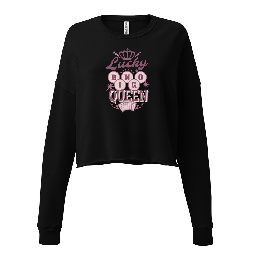 Bingo Queen - Retro Crown Women's Cropped Sweatshirt