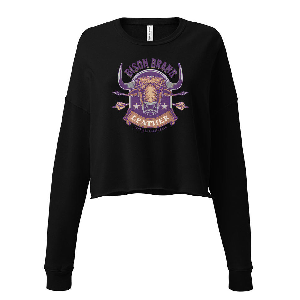 Bison Brand Leather - Animal Women's Cropped Sweatshirt