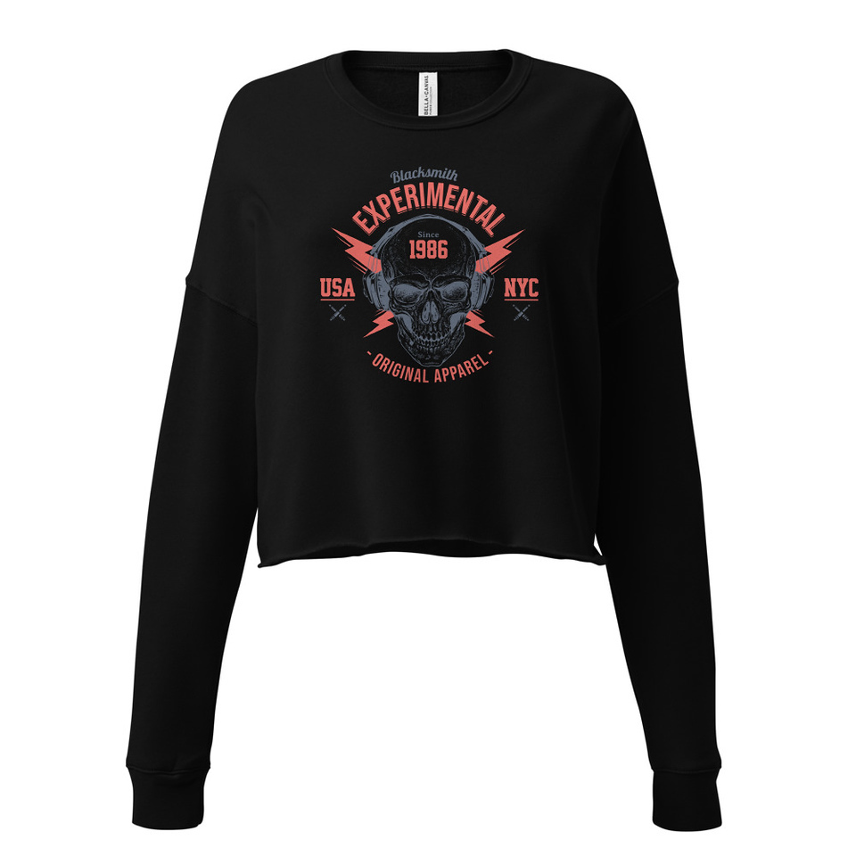 Blacksmith Experimental - Rock Skull Women's Cropped Sweatshirt
