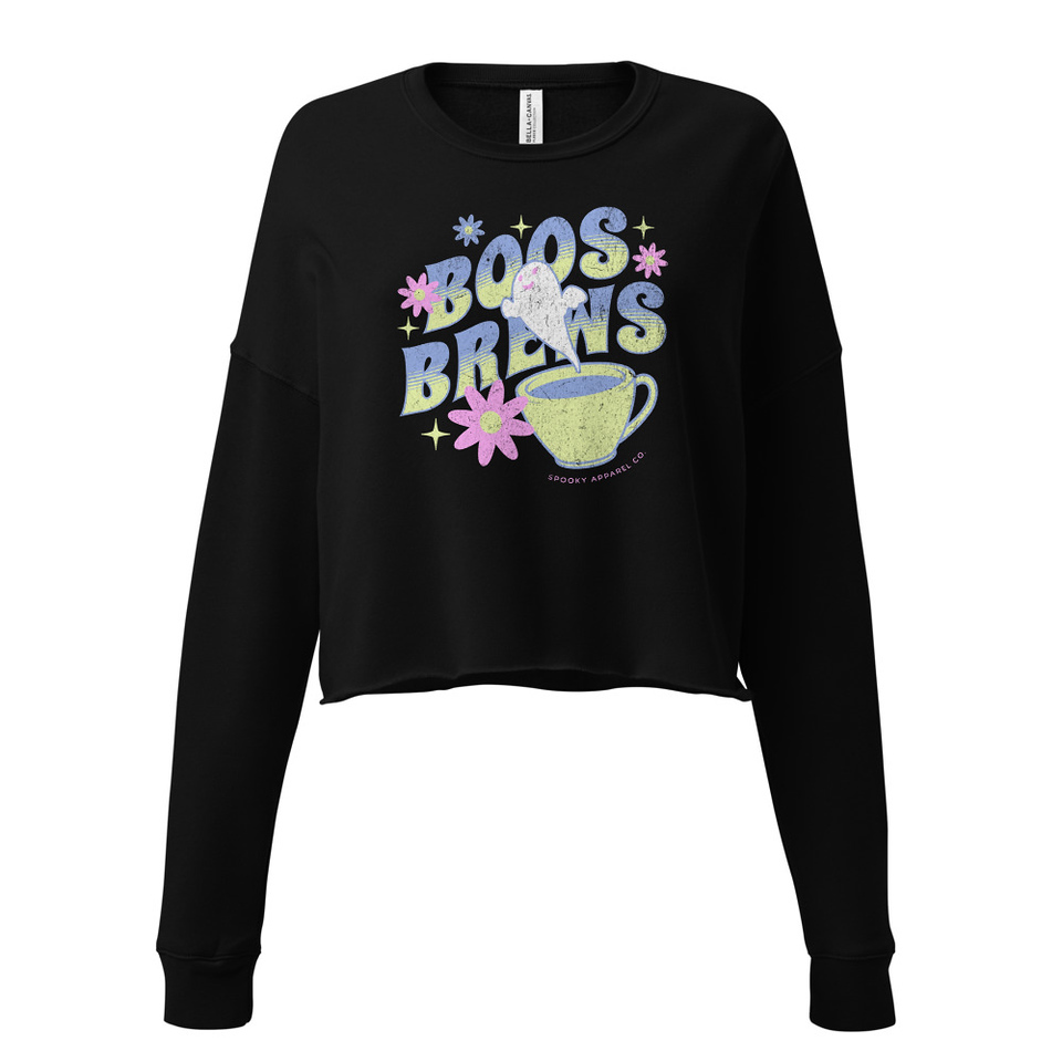 Boos + Brews - Halloween Women's Cropped Sweatshirt