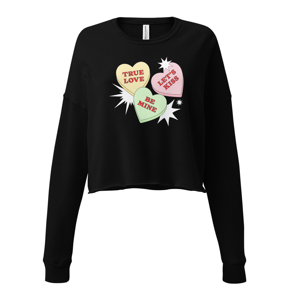 Candy Hearts - Valentine's Day Women's Cropped Sweatshirt