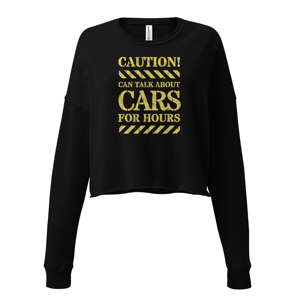 Caution Signs - Yellow Traffic Sign Women's Cropped Sweatshirt
