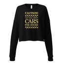 Caution Signs - Yellow Traffic Sign Women's Cropped Sweatshirt