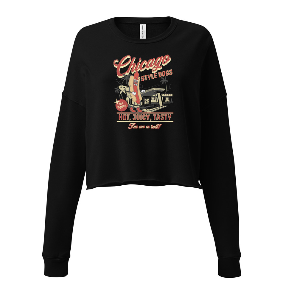 Chicago Style Hot Dogs Women's Cropped Sweatshirt
