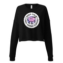 Colorful Fun Retro Style Coffee Quote Women's Cropped Sweatshirt