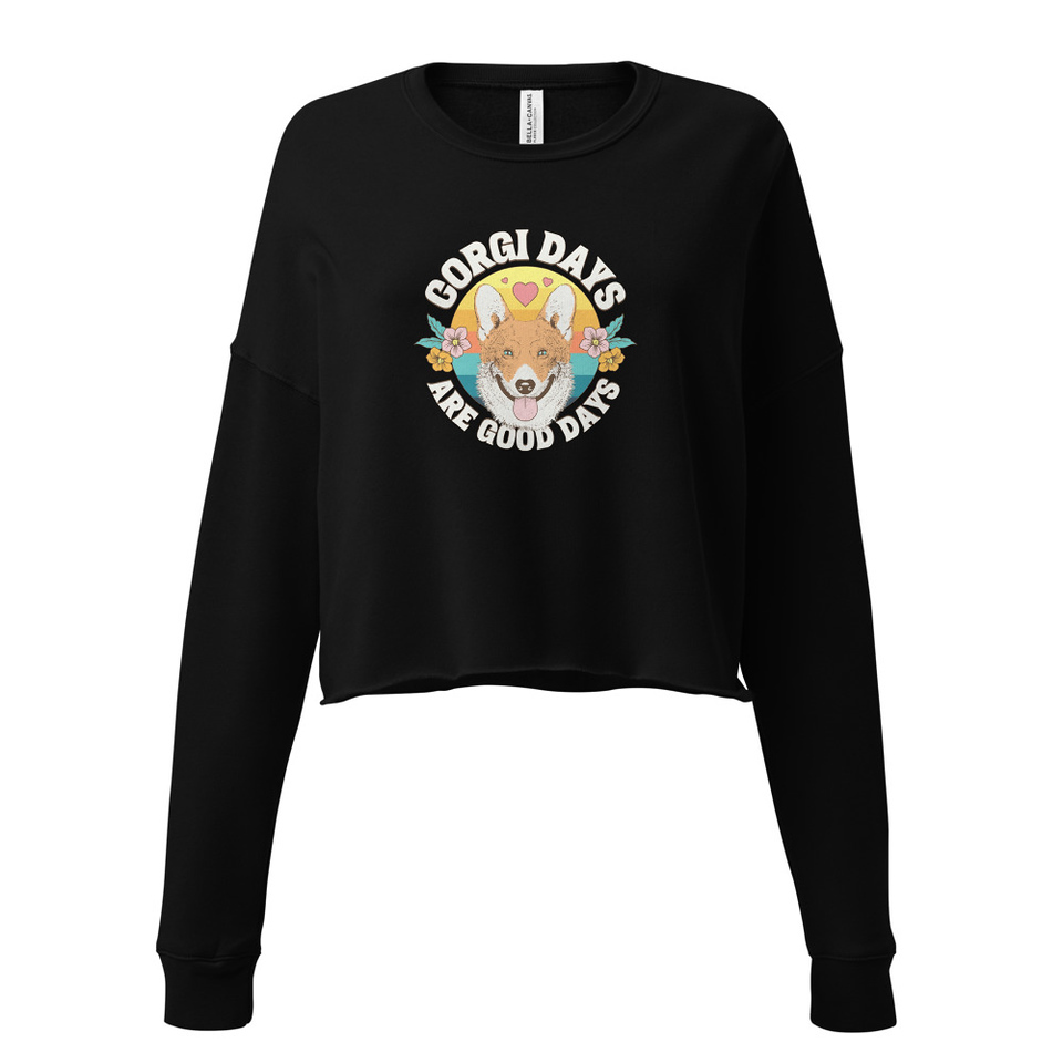 Corgi Days - Funny Animal Women's Cropped Sweatshirt