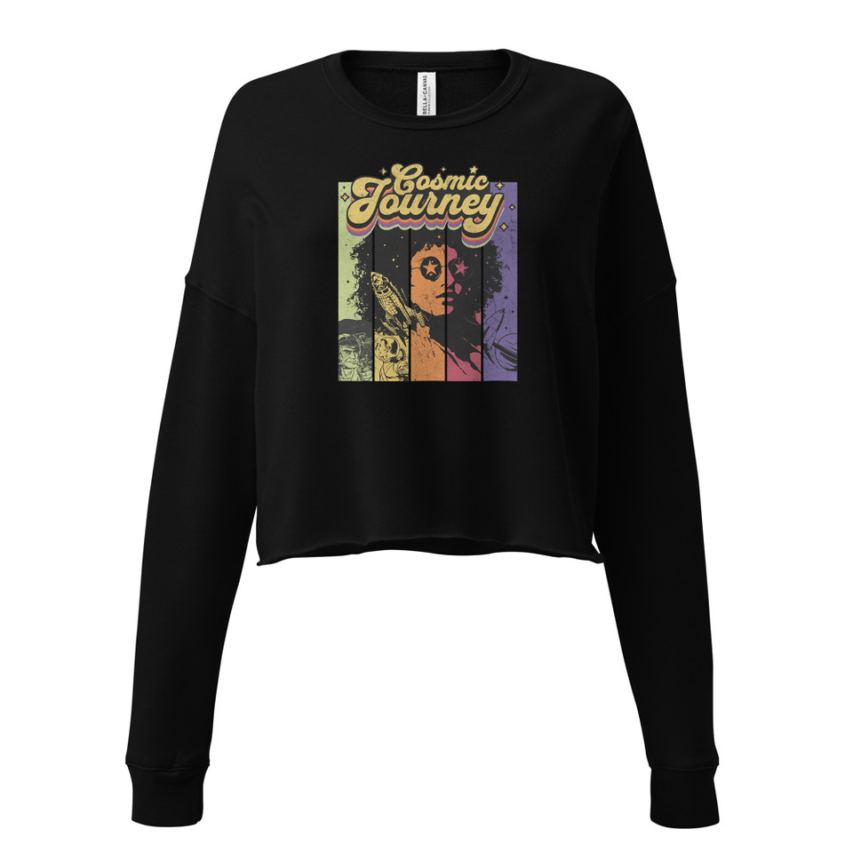 Cosmic Journey Rainbow Retro Women's Cropped Sweatshirt
