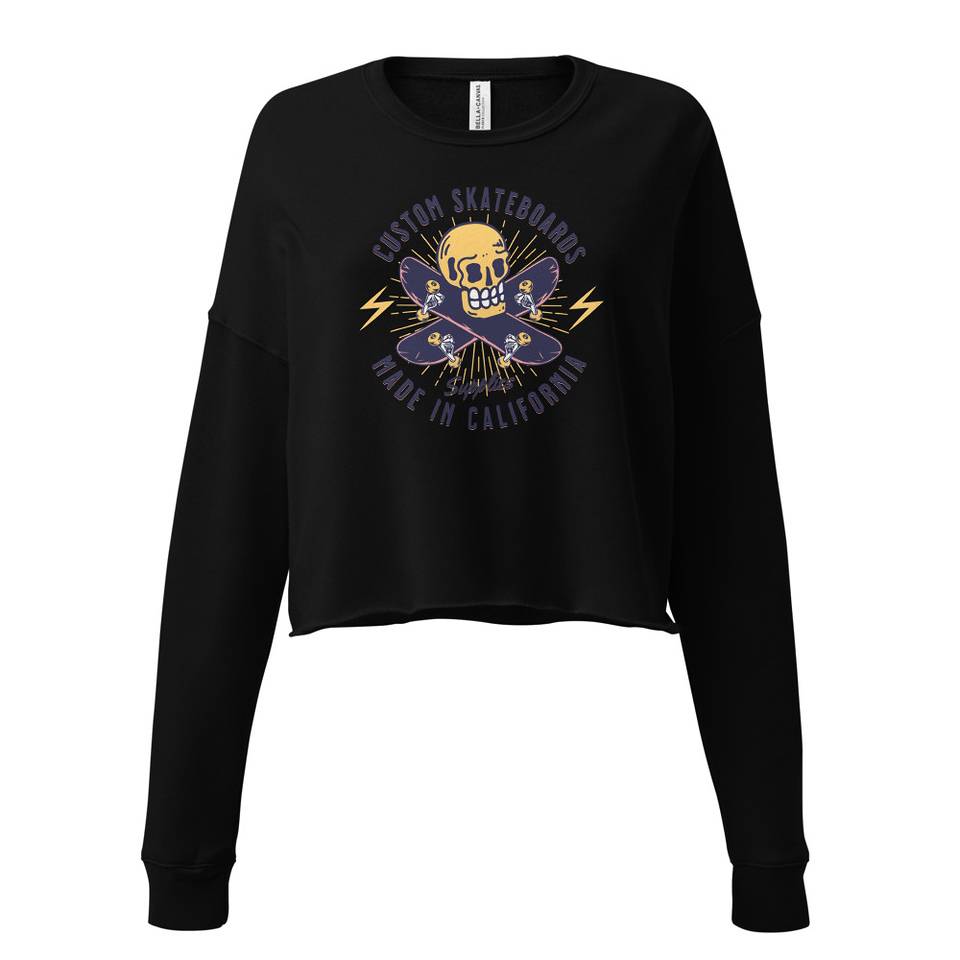 Custom Skateboards - Skull Women's Cropped Sweatshirt
