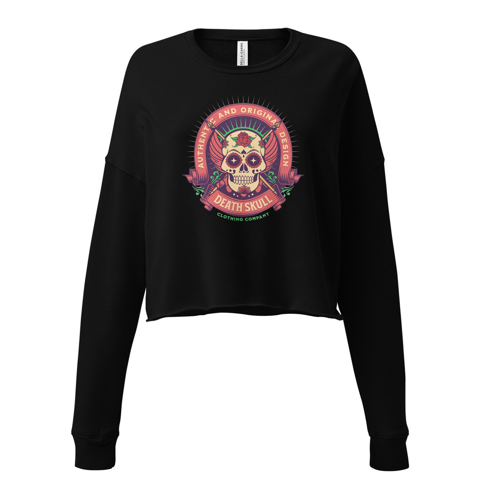 Death Skull - Badge  Women's Cropped Sweatshirt