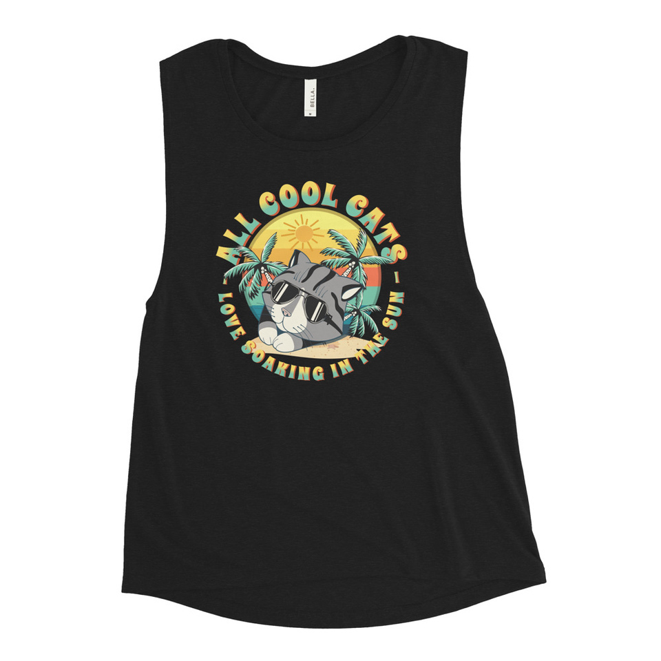 All Cool Cats - Sunset Beach Women's Muscle Tank