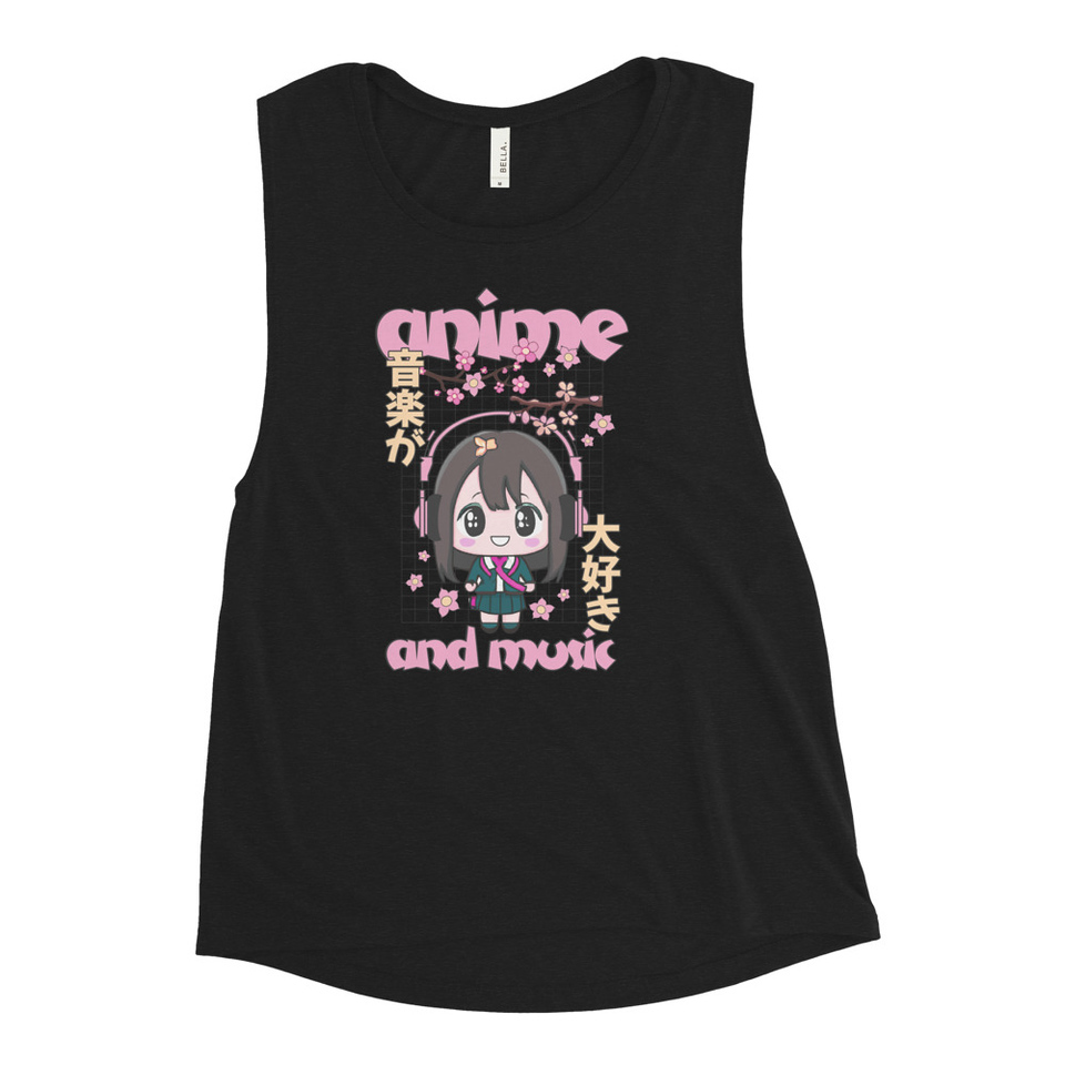 Anime and Music Women's Muscle Tank