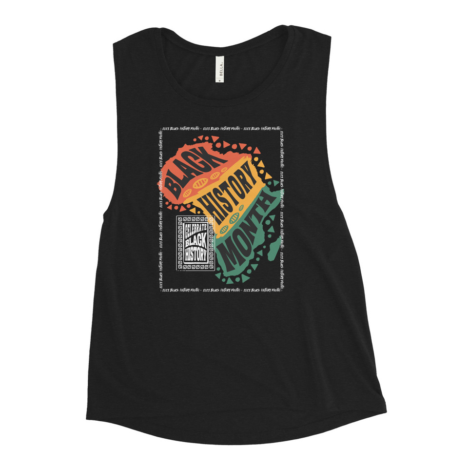 Black History Month - Tribal History Women's Muscle Tank