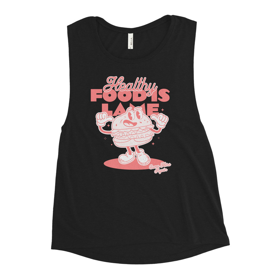 Burger Mascot Women's Muscle Tank