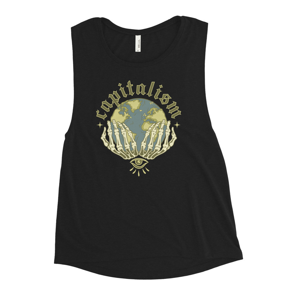 Capitalism - Earth Women's Muscle Tank