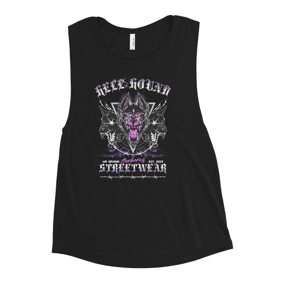 Cerberus Hell Hound Streetwear - Dark Aesthetic Women's Muscle Tank
