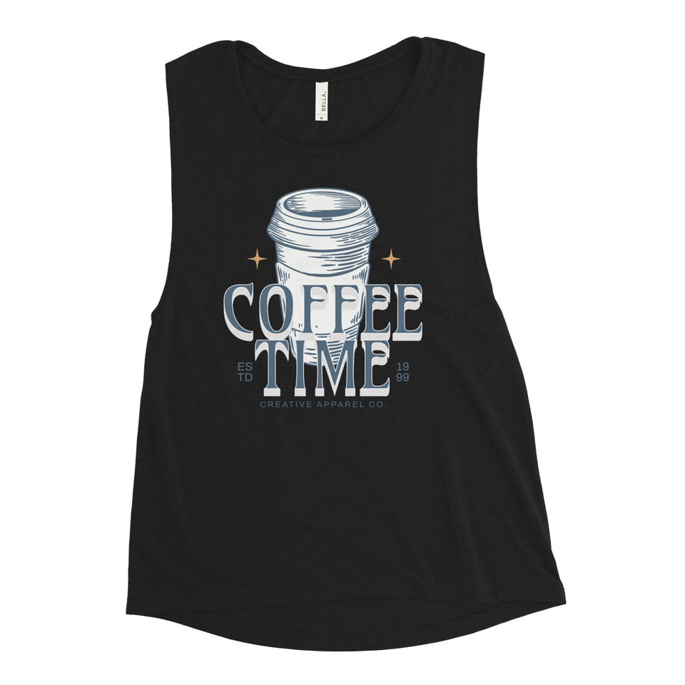 Coffee Time Women's Muscle Tank