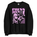 'Press Pause' Anime Gaming Unisex Crew Neck Sweatshirt
