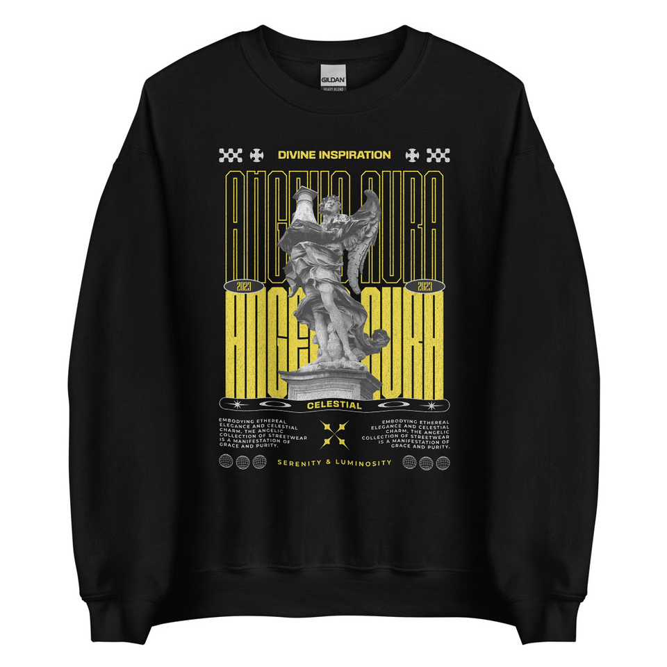 Angelic Aura Streetwear Unisex Crew Neck Sweatshirt