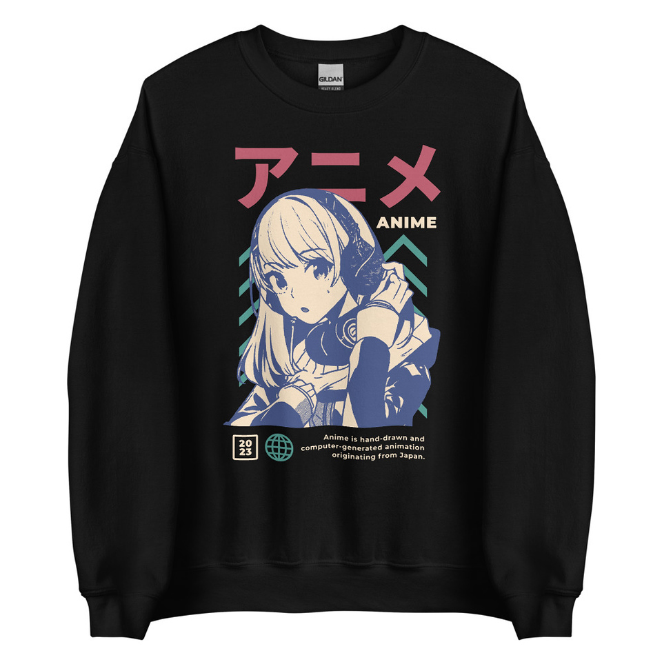 Anime Girl Unisex Crew Neck Sweatshirt