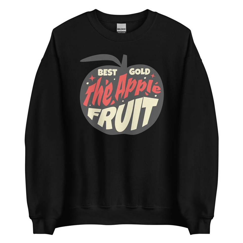 Apple Fruit - Typographic Lettering Unisex Crew Neck Sweatshirt