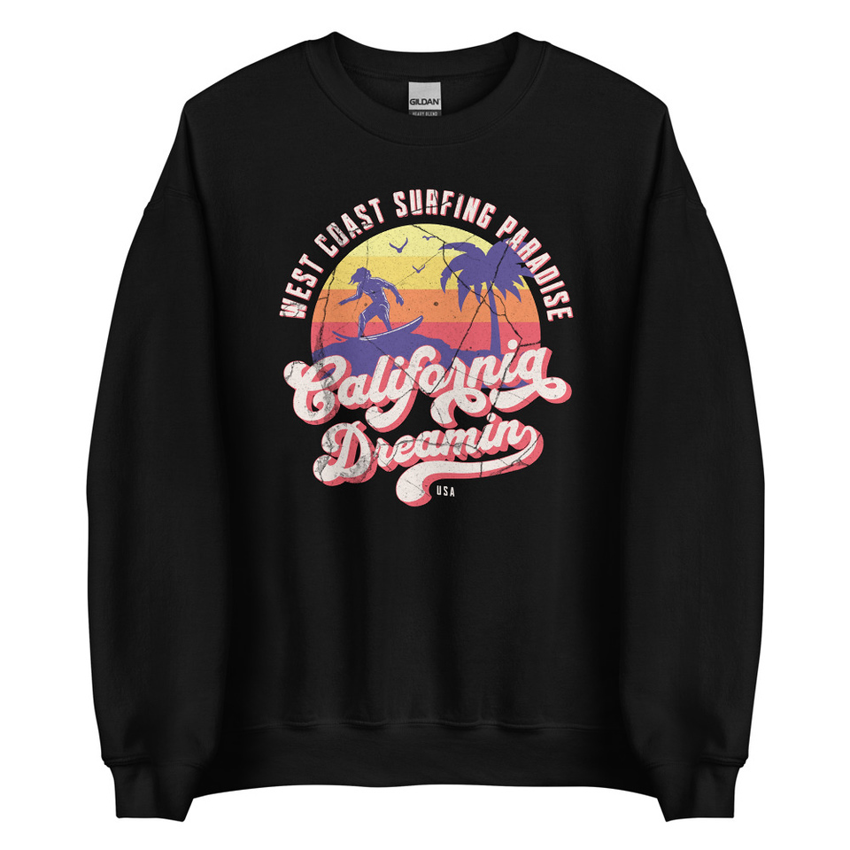 California Dreamin - Beach & Surf Unisex Crew Neck Sweatshirt