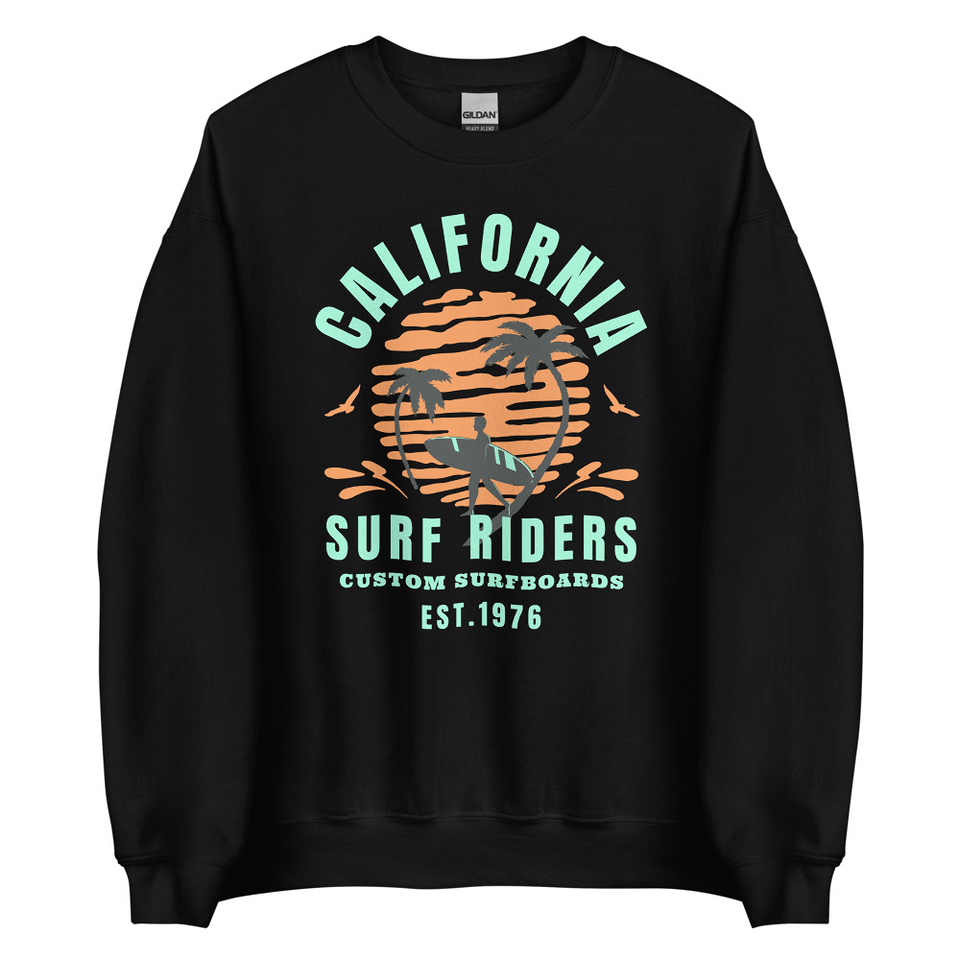 California Surf Riders - Beach Unisex Crew Neck Sweatshirt