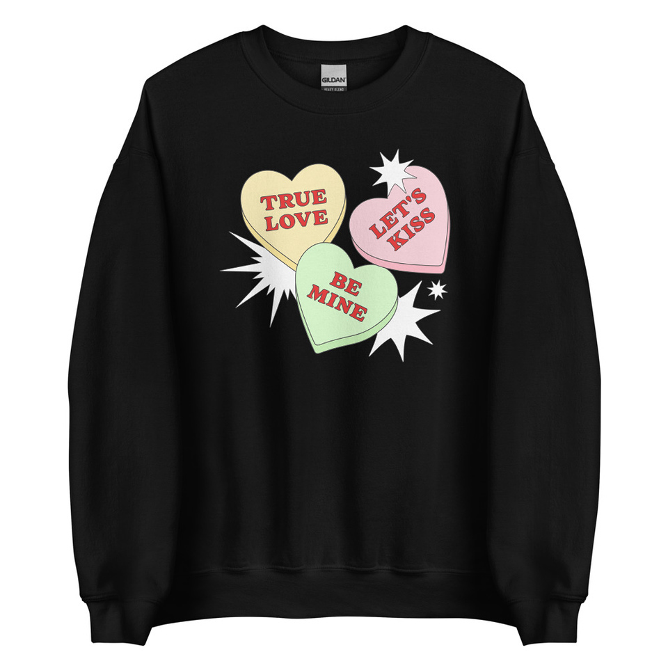 Candy Hearts - Valentine's Day Unisex Crew Neck Sweatshirt