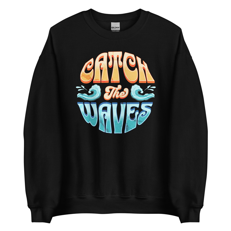 Catch the Waves - Beach Vibe Unisex Crew Neck Sweatshirt