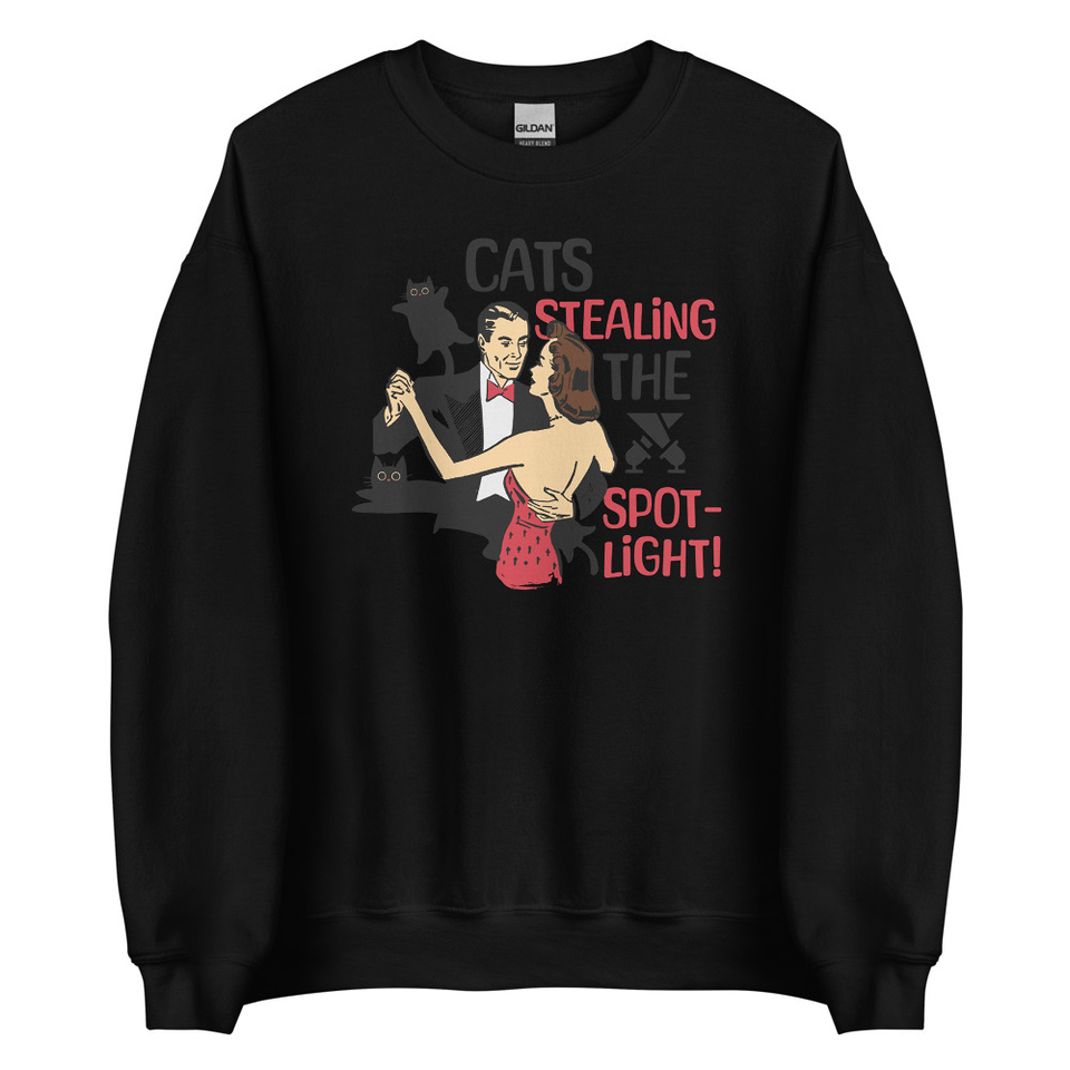 Cats Stealing the Spotlight Unisex Crew Neck Sweatshirt