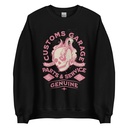 Customs Garage - Flaming Skull Unisex Crew Neck Sweatshirt
