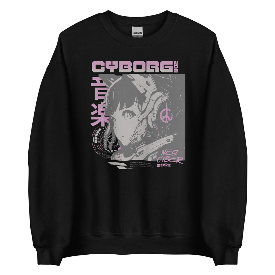 Cyborg - Y2k Style Unisex Crew Neck Sweatshirt