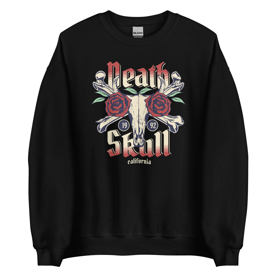 Death Skull - Flower Unisex Crew Neck Sweatshirt