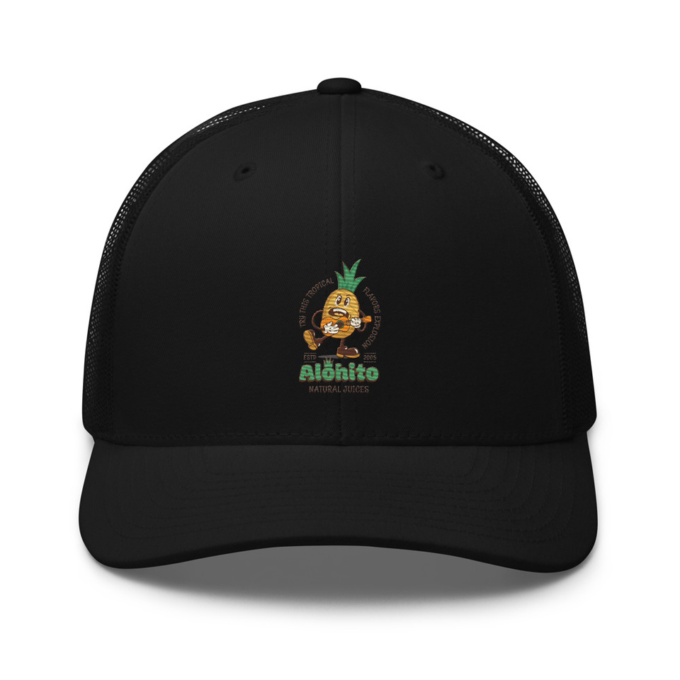 Alohito Natural Juices - Pineapple Mascot Retro Trucker Hat