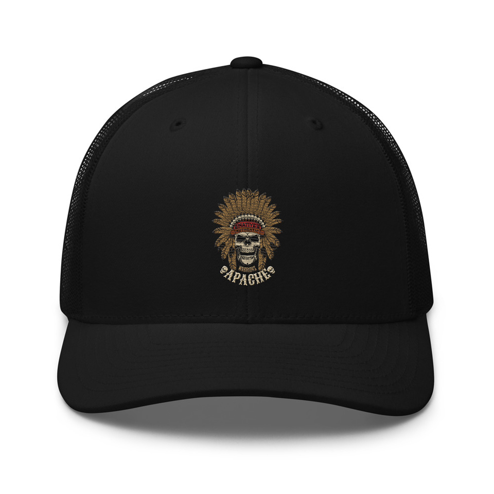 Apache Warriors - Indian Skull Retro Trucker Hat