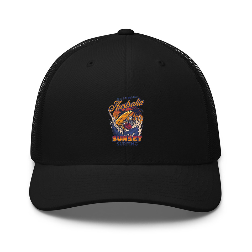 Bells Beach Australia Sunset Surfing Retro Trucker Hat