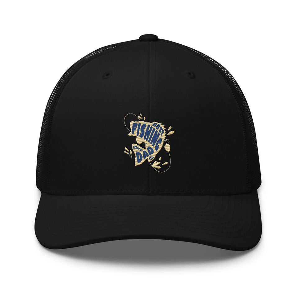Best Fishing Dad - Typography Retro Trucker Hat