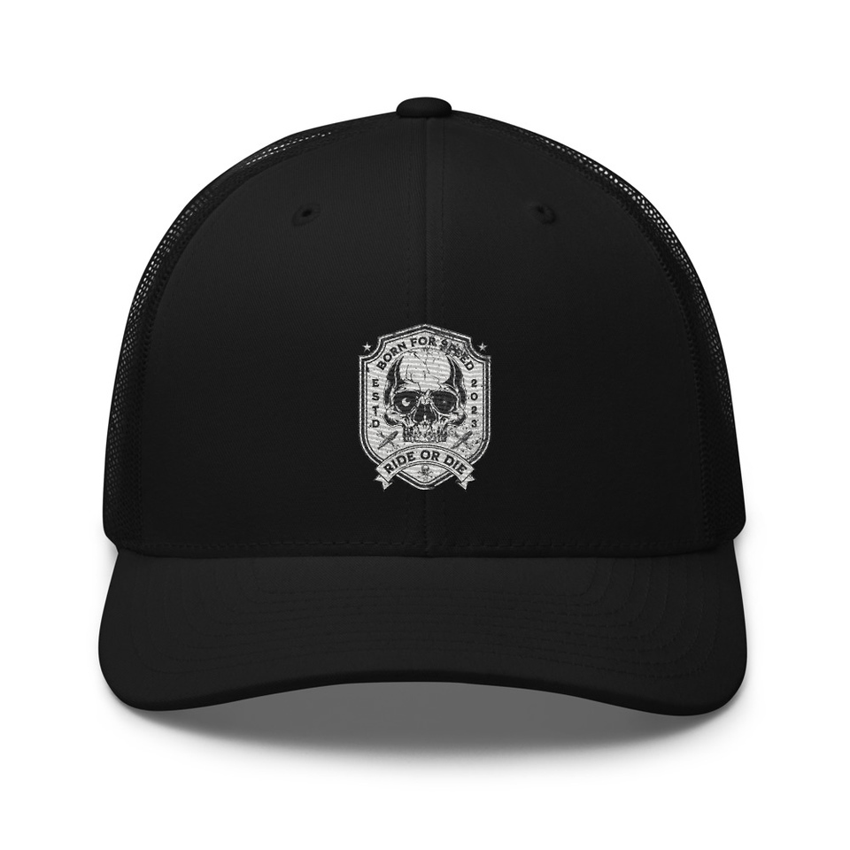 BORN FOR SPEED RIDE OR DIE Retro Trucker Hat