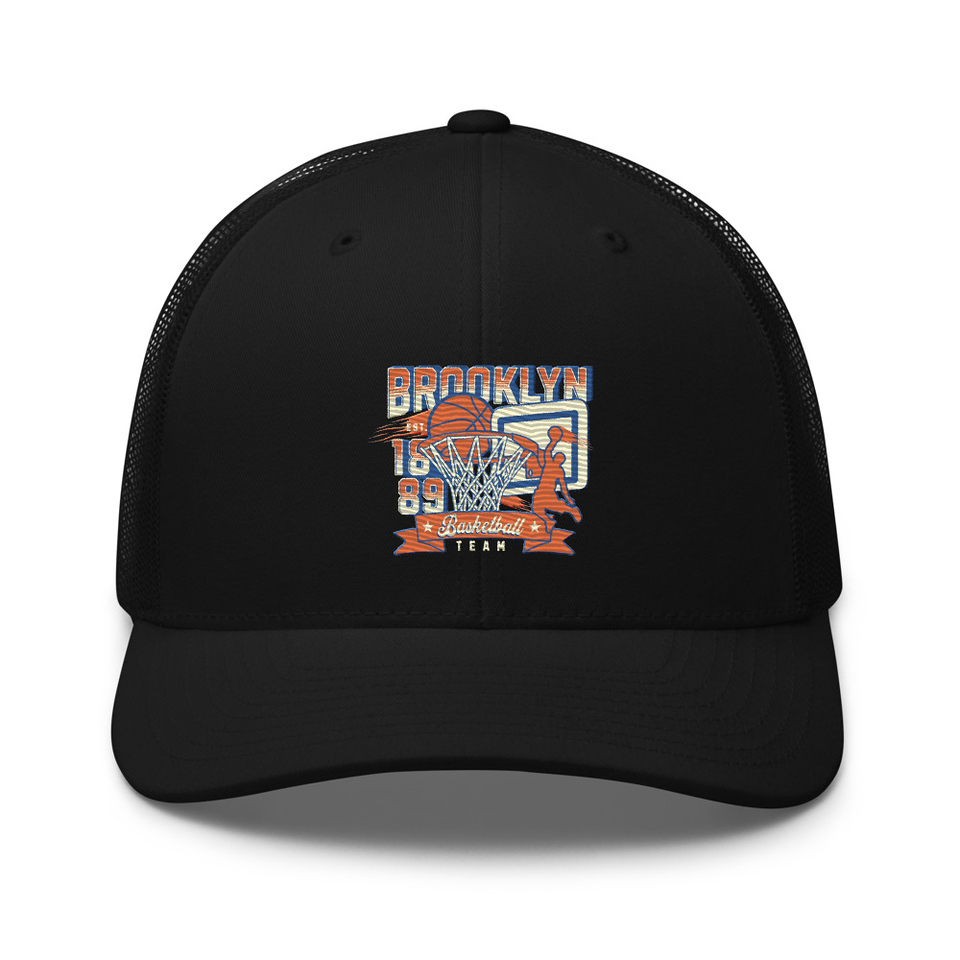 Brooklyn Basketball Team - Athletic Sports Retro Trucker Hat