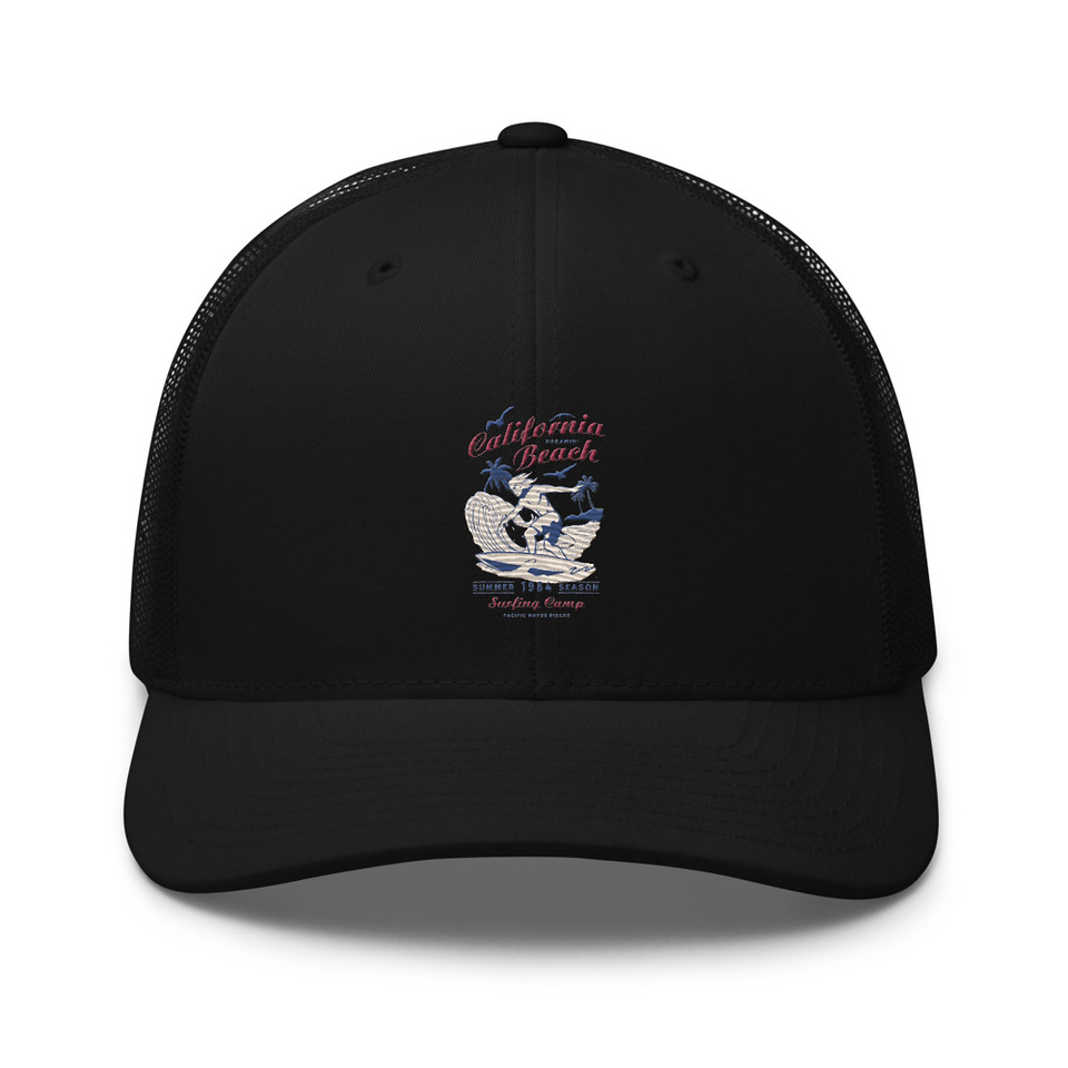 California Beach Surfing Retro Trucker Hat