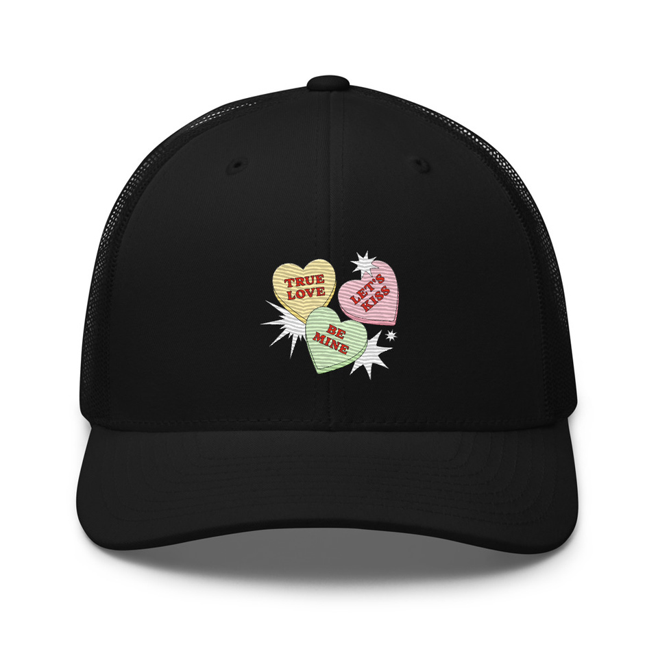 Candy Hearts - Valentine's Day Retro Trucker Hat