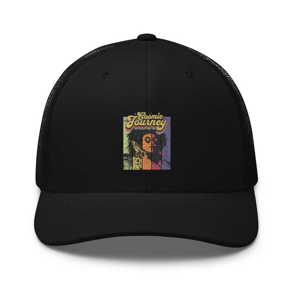 Cosmic Journey Rainbow Retro Retro Trucker Hat