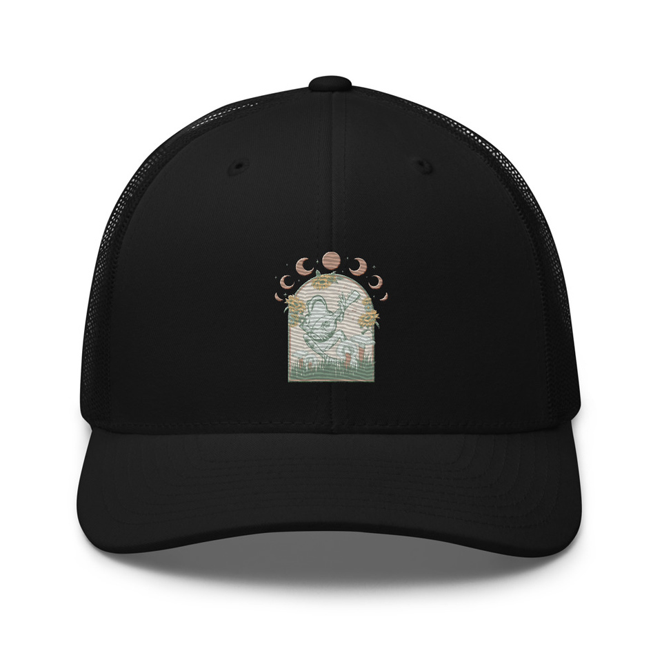 Cottagecore Frog Botanical Retro Trucker Hat