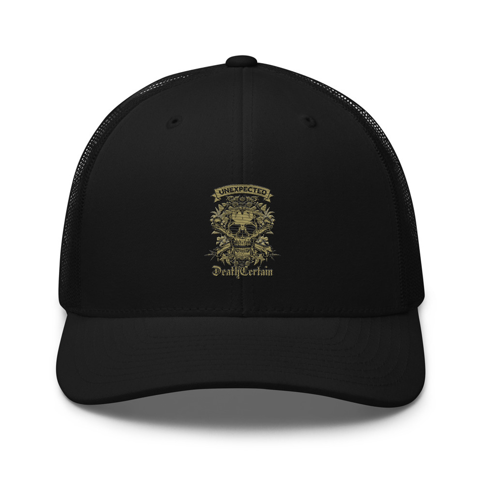 Death Certain and Unexpected Retro Trucker Hat