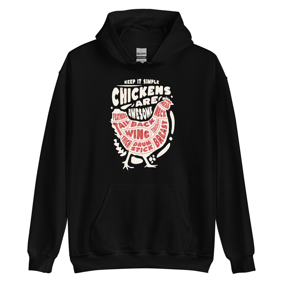 Chickens Are Awesome - Butcher Cuts Unisex Heavy Blend Hoodie