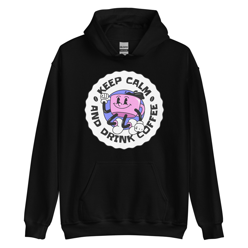 Colorful Fun Retro Style Coffee Quote Unisex Heavy Blend Hoodie