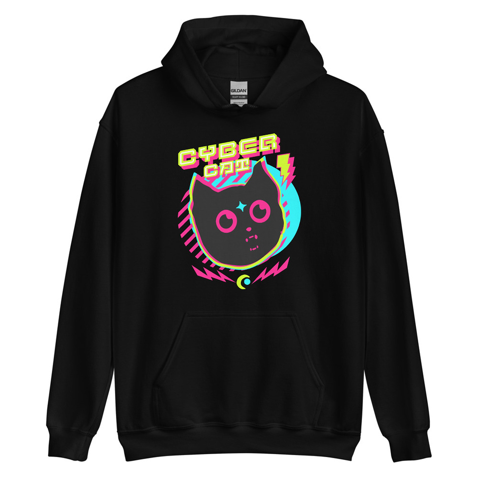 Cyber Cat - Neon Color Unisex Heavy Blend Hoodie