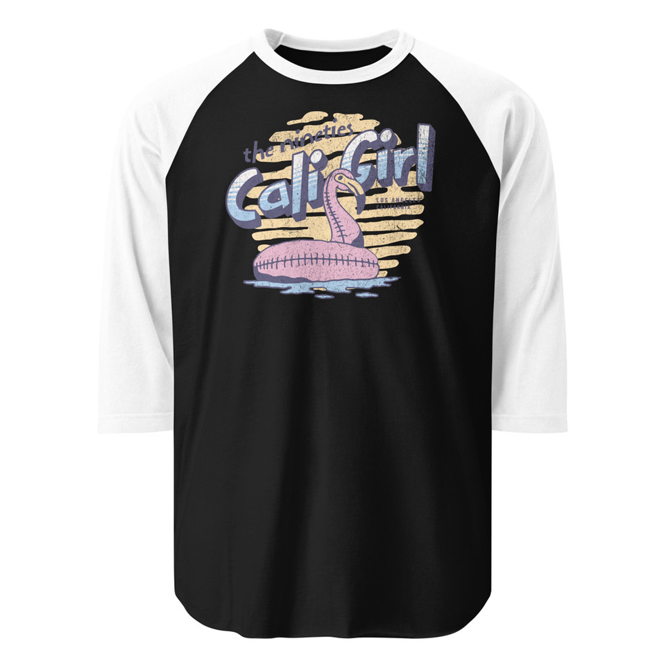 90's Cali Girl Unisex 3/4 Sleeve Raglan Shirt
