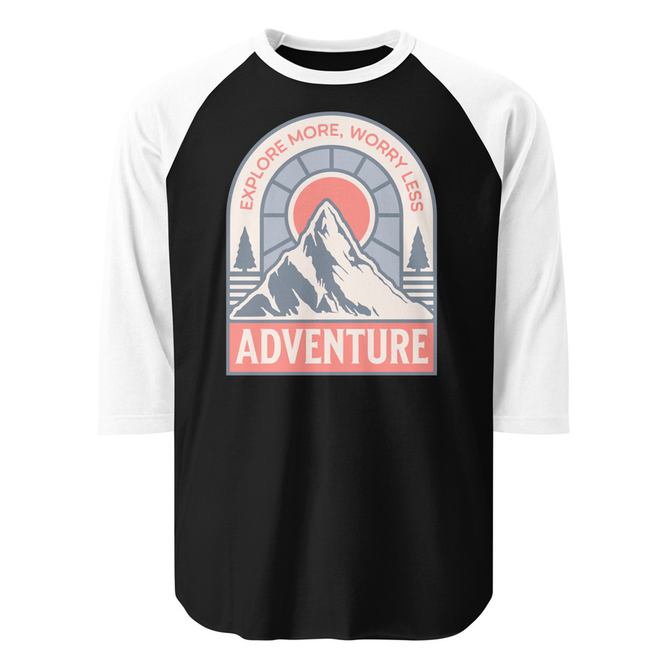 Adventure - Mountain Climbing Unisex 3/4 Sleeve Raglan Shirt