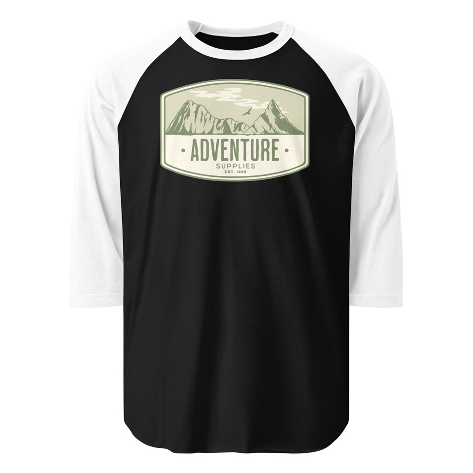 Adventure Supplies - Mountain Unisex 3/4 Sleeve Raglan Shirt